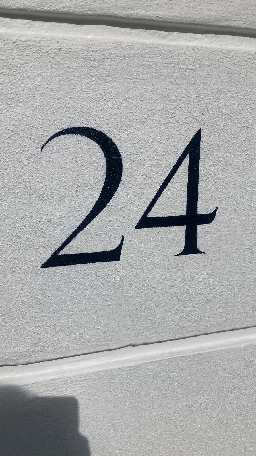 London House Number co, Reverse glass gilding House Number on Pillars, columns, fanlight transom