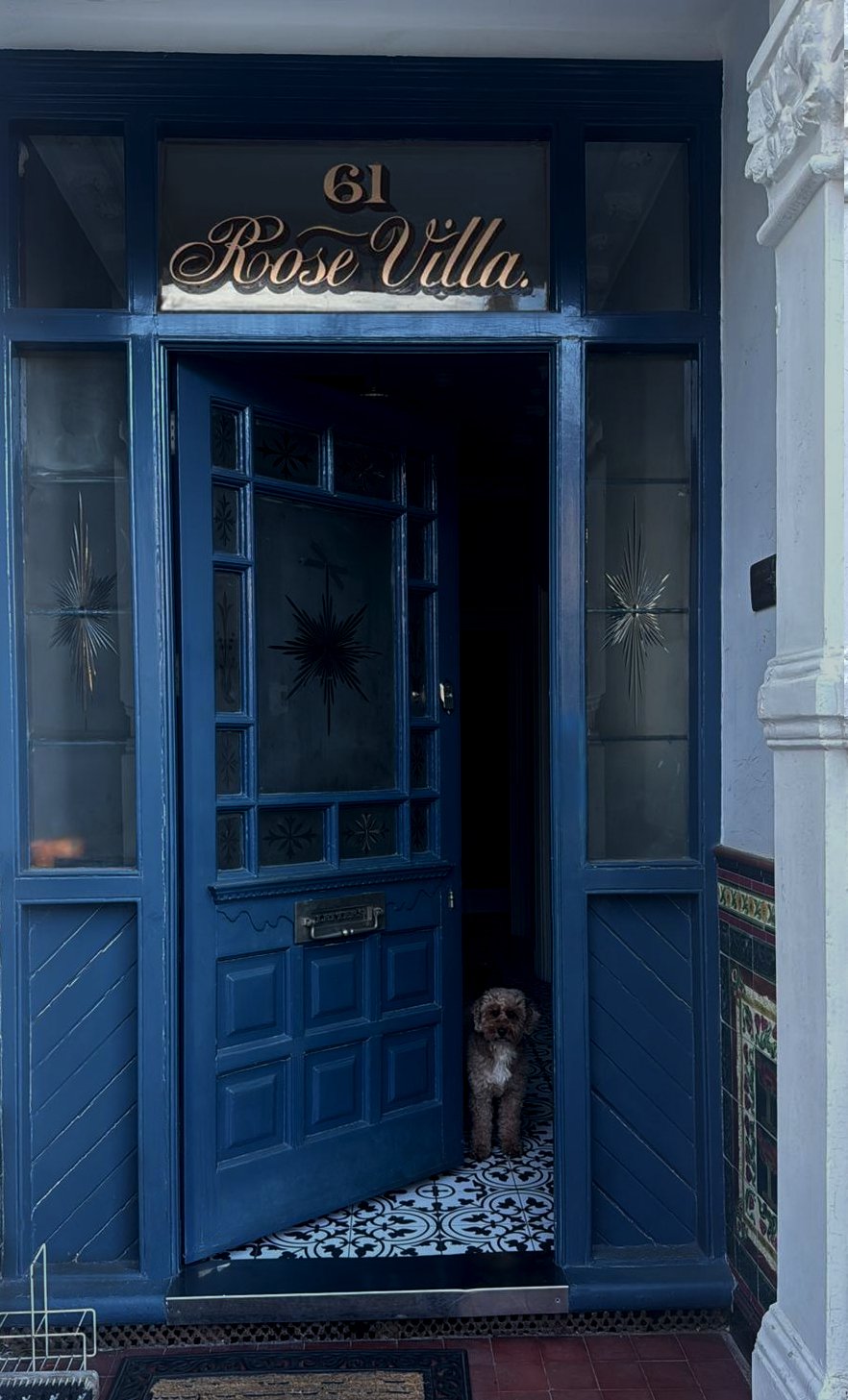 London House Number co, Reverse glass gilding House Number on Pillars, columns, Restoration lettering