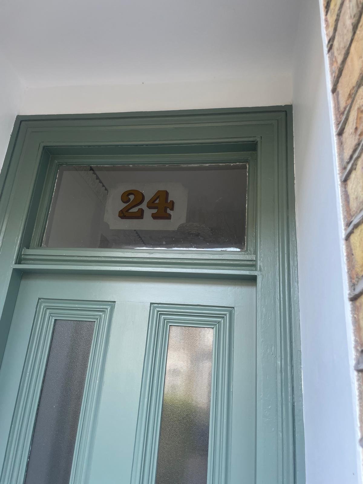 London House Number co, Reverse glass gilding House Number on Pillars, columns, Restoration fanlight transom